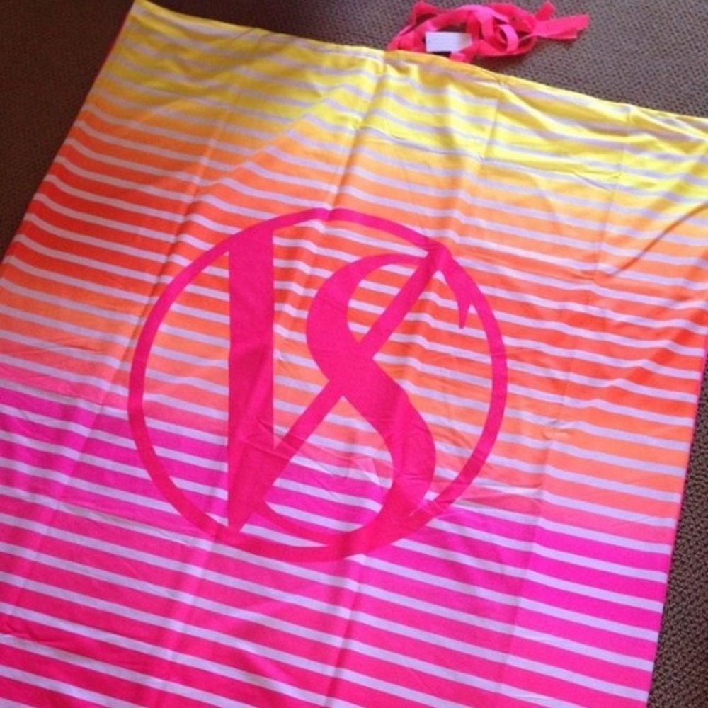 Victoria's Secret stripe neon beach blanket